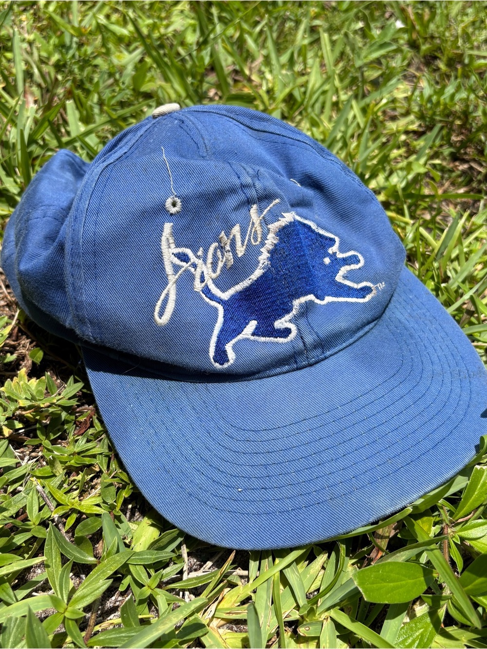 Blue Detroit Lions Embroidered Cap Hat